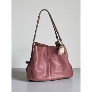 Coach Madison Phoebe 26224 Soft Pebble Leather Shoulder Bag Purse Hobo "Mauve"